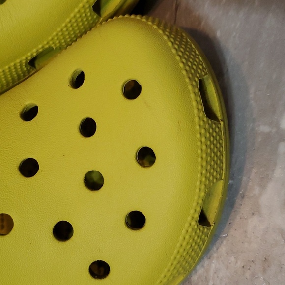 Crocs Clogs. Yellow / light bright green. Women size 10. One charms. - Picture 3 of 9